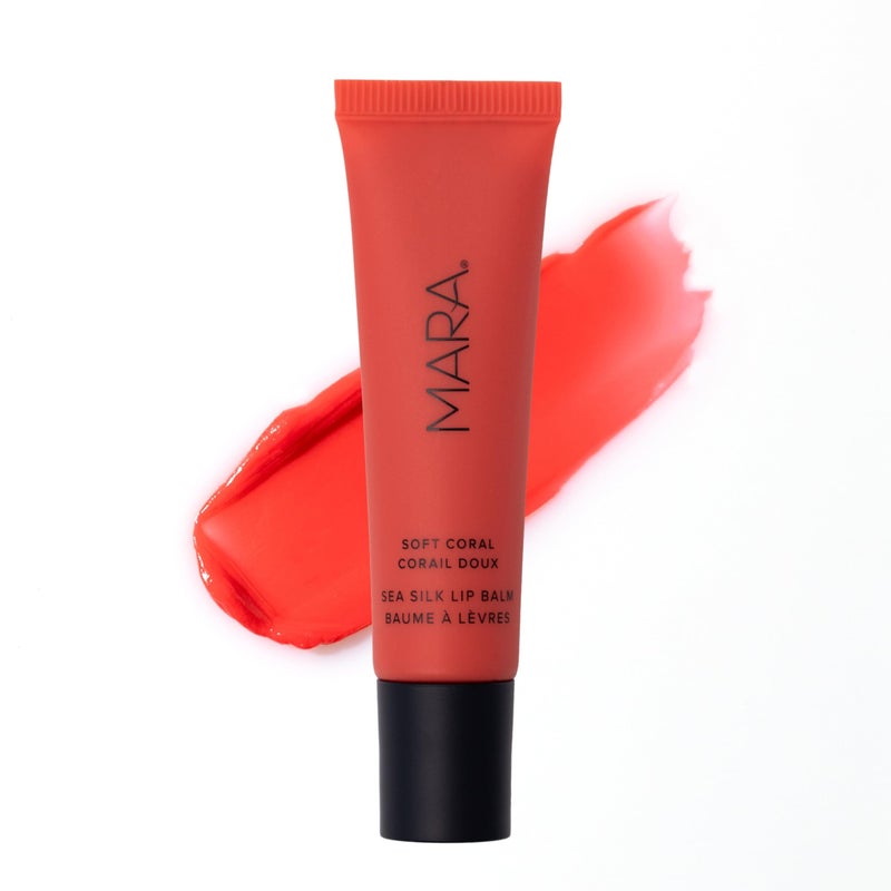 MARA  Sea Silk Lip Balm Treatment for AntiAging  Deep Hydration in Bright Orange Pink  Algae Plumping Complex to Improve Fullness  Soothe Dry Lips with Vegan Waxes Soft Coral 05 oz  15 ml